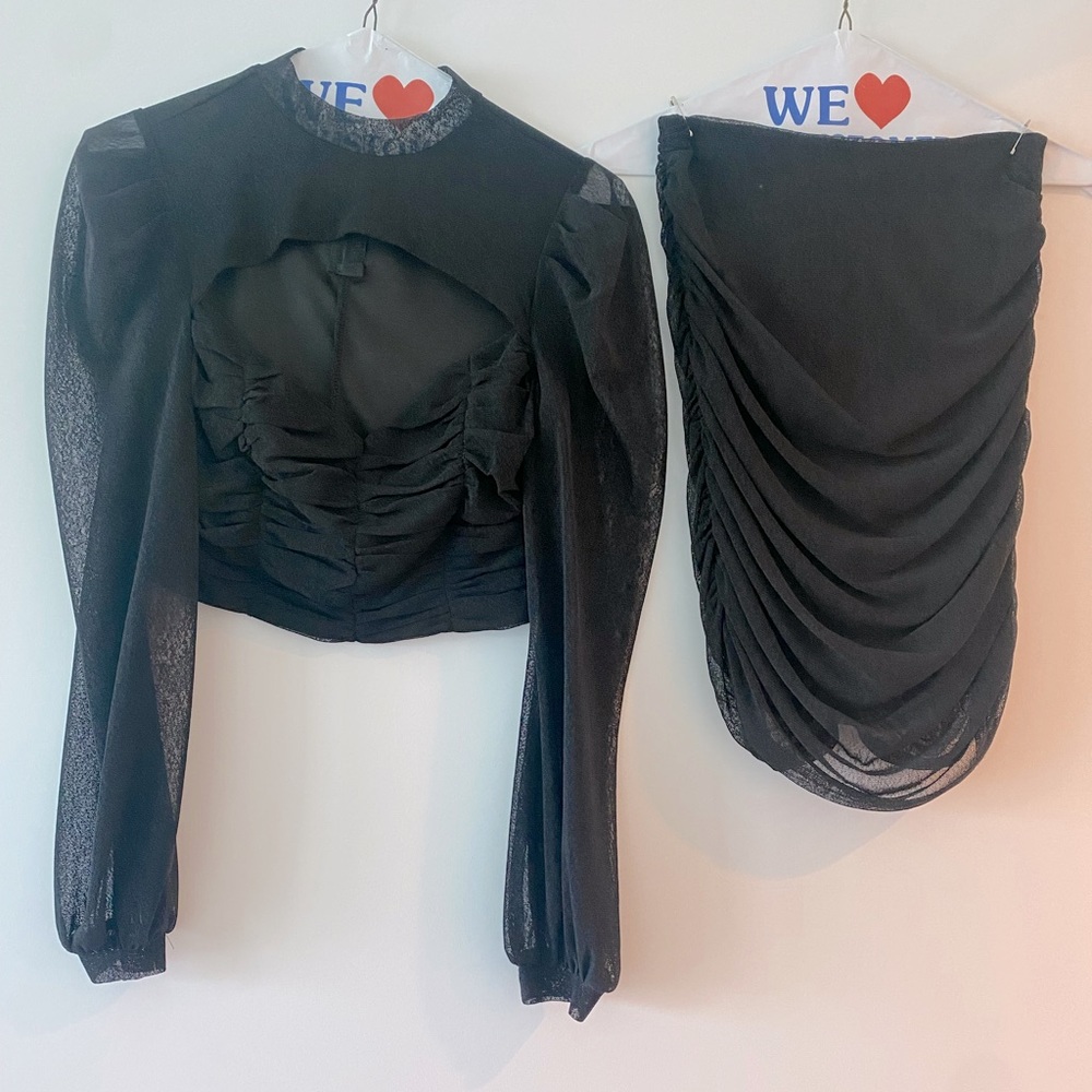 Vegas style top and skirt set